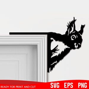 Squirrel Door Corner svg, Door Corner svg, Home decoration svg, Door corner laser cut, Cricut file, Funny door corner svg