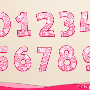 Birthday numbers Png, Paw numbers Png, Pink numbers png, Digital Download, Numbers png, Birthday girl numbers