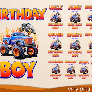 Monster truck Birthday Boy Png, Monster truck Boy Png, Birthday Monster truck Png, Digital Download, Monster truck png