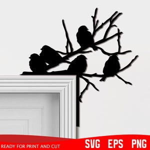 Bird Door Corner svg, Home decoration svg, Door corner laser cut, Cricut file