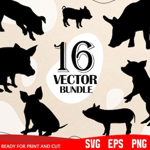 Pig SVG Bundle, Pig svg eps, Pig png, Pig vector, Pig cut files, Pig svg, Pig clipart, Farm animal svg, Pig spots svg
