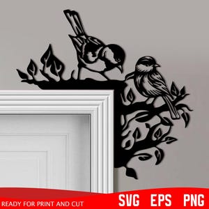Bird Door Corner svg, Home decoration svg, Door corner laser cut, Cricut file