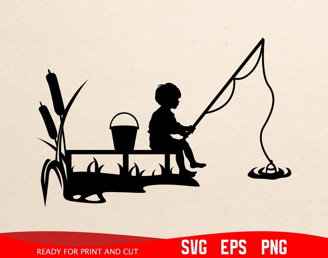 Fishing Svg, Boy Fishing Svg, Little Fisherman Silhouette Svg Png ...