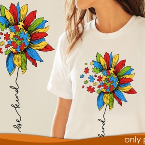 Autismus Sonnenblume PNG, Autismus png, Autismus Bewusstsein png, Autismus Sublimation Designs, digitaler Download, Autismus Design, Be kind png