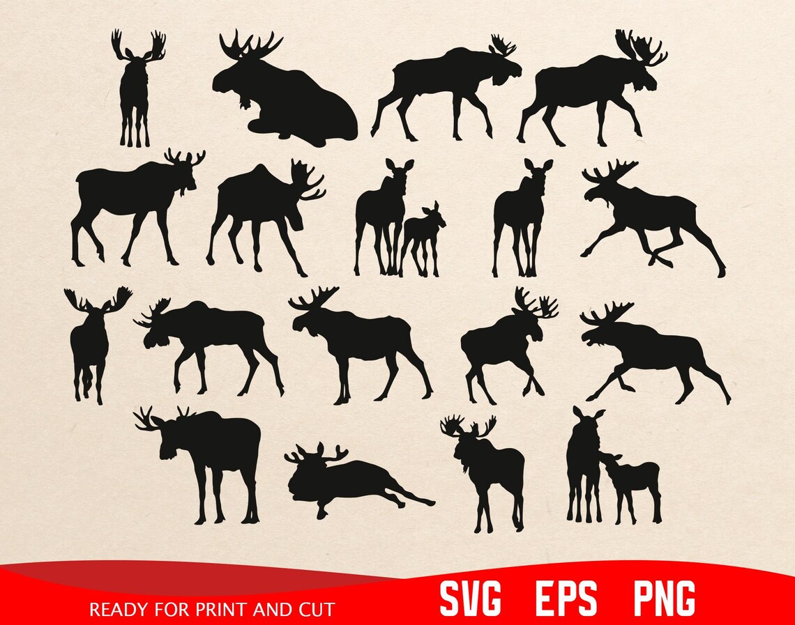 Moose Riders Svg Moose SVG Bundle, Moose Svg Eps, Moose Png, Moose Vector, Moose Cut ...