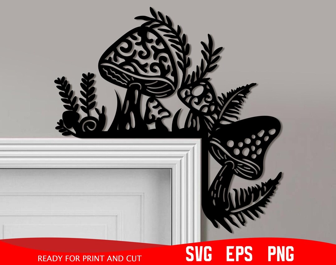 Mushrooms Door Corner Svg, Fall Door Corner Svg, Home Decoration Svg ...
