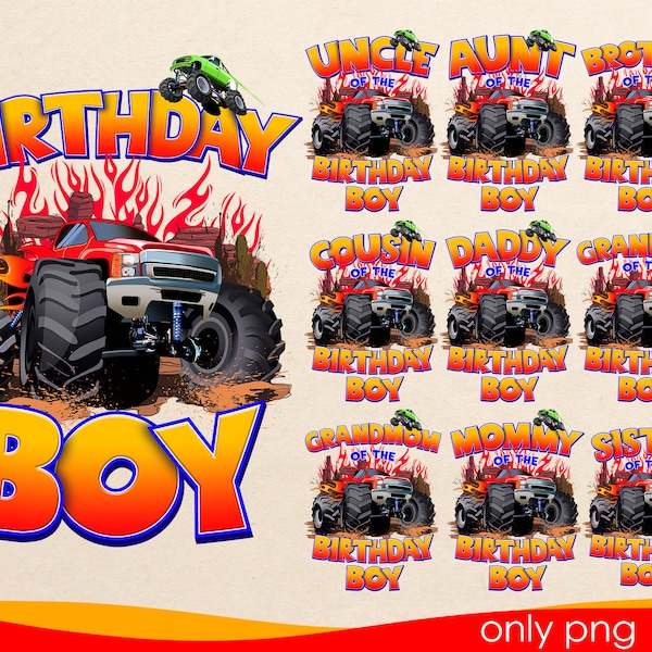 Monster truck Birthday Boy Png, Monster truck Boy Png, Birthday Monster truck Png, Digital Download, Monster truck png