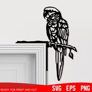 Parrot Door Corner svg, Birds Door Corner svg, Home decoration svg, Door corner laser cut, Cricut file, Parrot svg