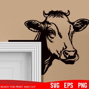 Cow Door Corner svg, Farm animal Corner svg, Home decoration svg, Door corner laser cut, Cricut file, Cow svg