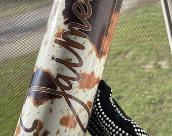 Cowhide custom name tumbler