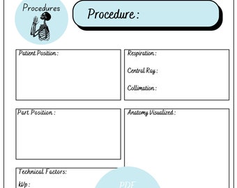 Rad Tech Student Procedure Notes - Etsy