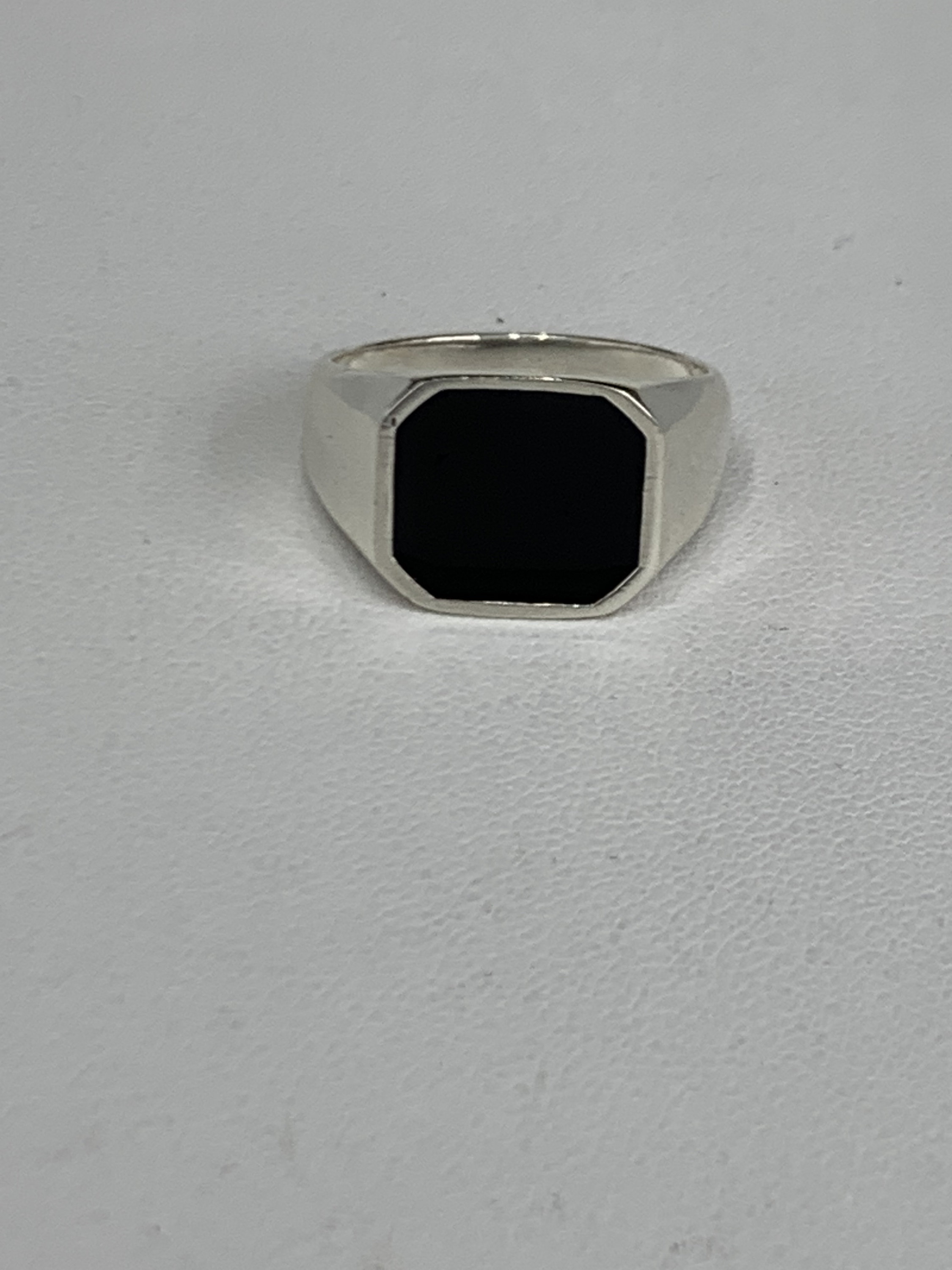 925 Sterling Silver Simple Black Rectangle Ring - Etsy 925 Sterling Silver Simple Black Rectangle Ring - Etsy