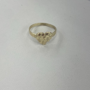 10k Yellow Gold Small Nugget Heart Ring