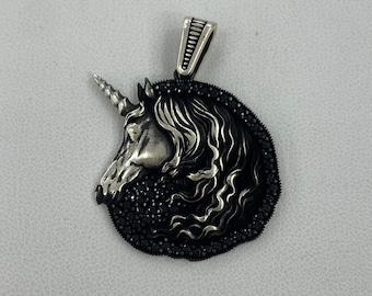 925 Sterling Silver Horse Pendant With CZ