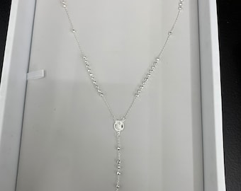 925 Sterling Silver Rosary Chain Necklace