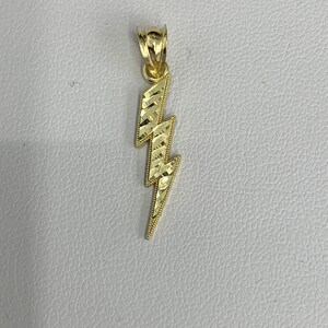 10k Yellow Gold Lighting Bolt Pendant