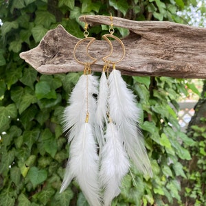 Moon Earrings | Goddess Earrings | Feather Earrings | Bohemian Earrings | Witchy Earrings | Statement Earrings | Selene Earrings | Celestial