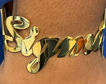 Script Stainless Steel Sigma Cuff Bracelet