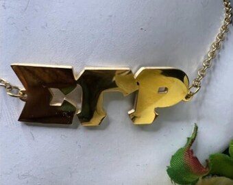Stainless Steel Gold Sigma Gamma Rho Anklet