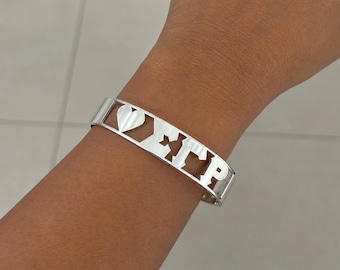 Stainless Steel Silver Sigma Gamma Rho Cuff Bracelet