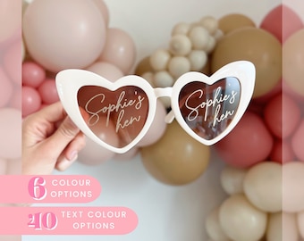 Personalised Hen Party Heart Sunglasses | Retro sunglasses | Hen party photo prop