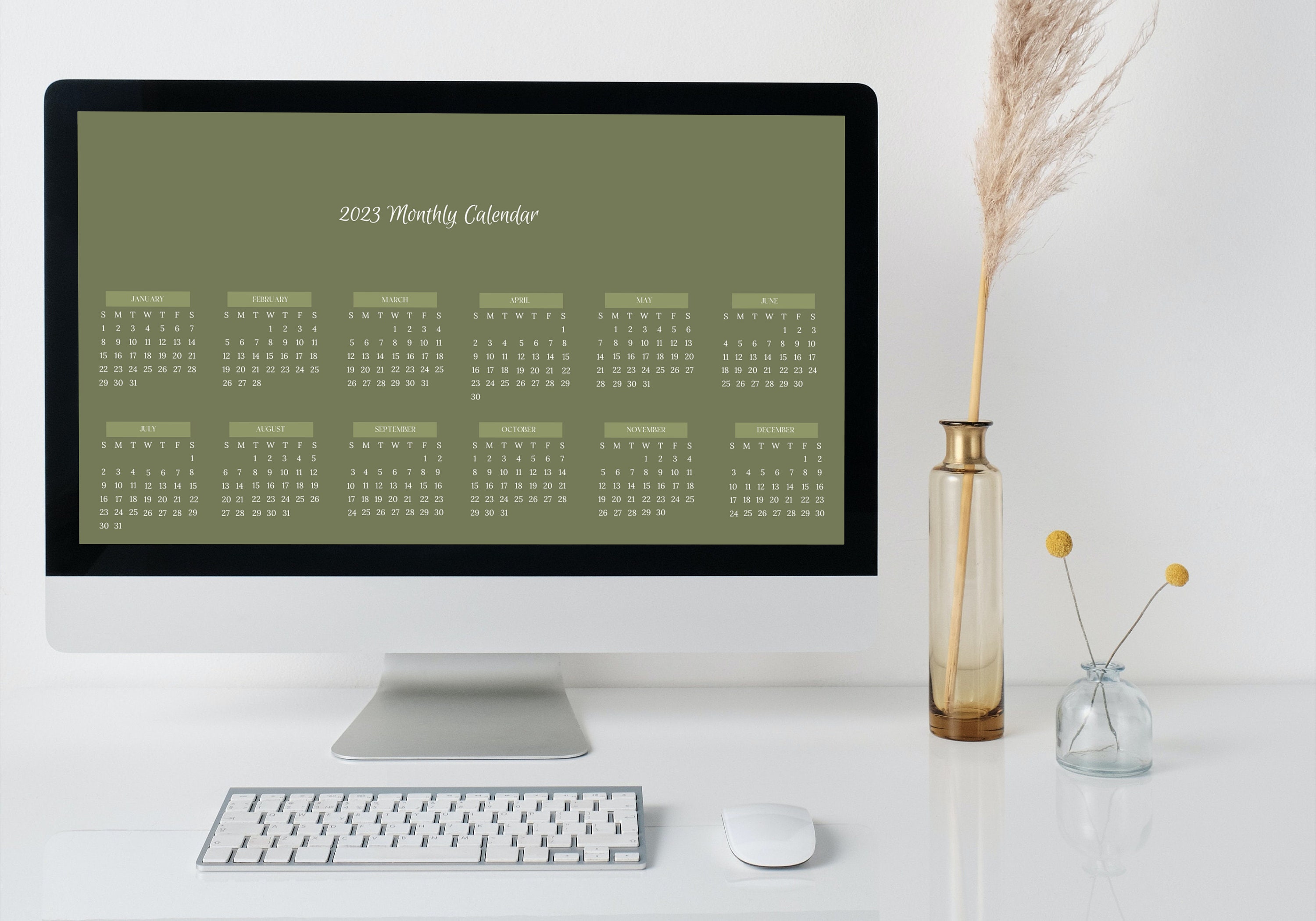 2023 Aesthetic Minimalist Wallpaper Desktop Organizer Etsy Canada