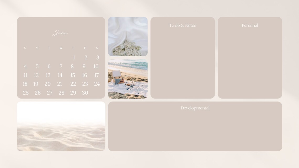 June 2023 Aesthetic Minimalist Wallpaper Desktop Organizer - Etsy Canada