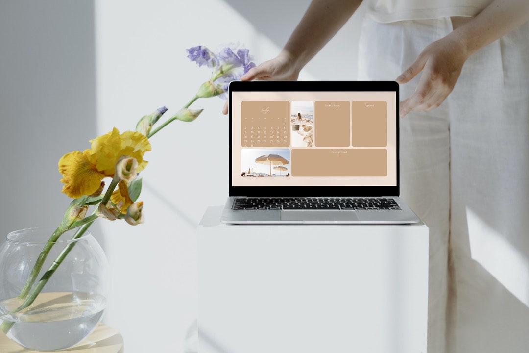 July 2023 Aesthetic Minimalist Wallpaper Desktop Organizer Etsy UK