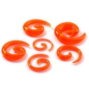 Spiral Taper Stretcher for Ears, Body Piercing Taper – High Quality Ear Gauge Expander Tool. Electric Orange