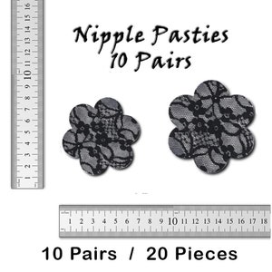 Floral Nipple Pasties: Reusable Adhesive Breast Covers - 10 Pairs