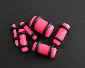 Ear Stretching Kit: Taper Ear Gauge Expander Set (2mm-10mm) - By Pairs, 6 Pieces or 12 Pieces (Pink)