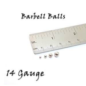 14 Gauge Barbell ball, Replacement Balls for Externally Threaded Body Piercing Jewelry. 5 Pieces