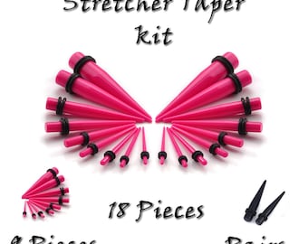 Magenta Ear Stretching Taper Kit: 1.6mm-16mm Gauge Expander