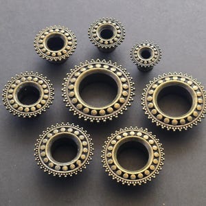 Afghan Brass Tribal Tunnels - Body Piercing Jewelry - Sizes 6mm to 20mm