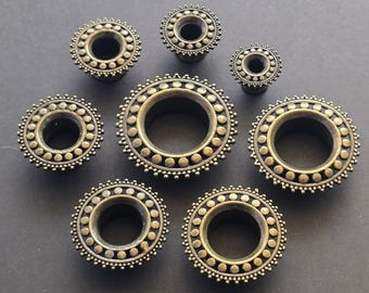 Afghan Brass Tribal Tunnels - Body Piercing Jewelry - Sizes 6mm to 20mm