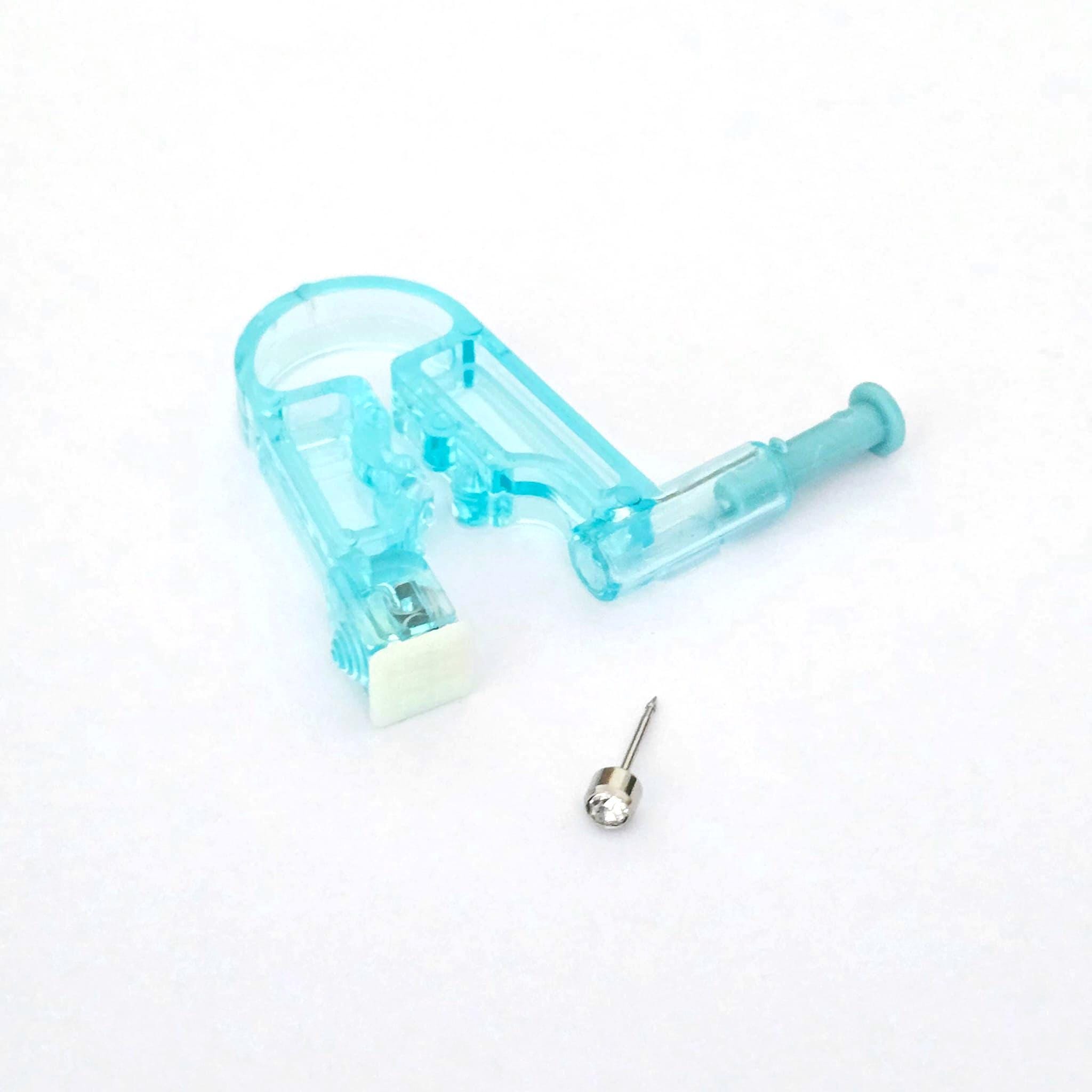Set Di 2 Pistole Monouso Per Piercing All'orecchio Con Orecchini A Stella - 4 Mm, Argento E Bianco - 3