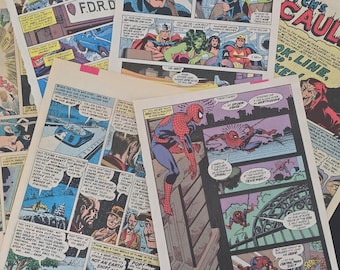 Vintage Comic Book Pages - 70s, 80s, 90s - 20 Pages for Scrapbooking, Crafts & Collectors