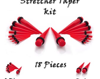 Red Ear Stretcher Taper Kit: 1.6mm-16mm Gauge Expander