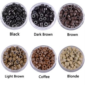 Silicone Lined Micro Rings: Hair Extension Beads, 5x3 mm (100 pc)