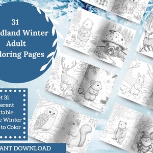 Woodland Winter Adult Coloring Pages - Coloring pages, Coloring download, Adult coloring pages, Horse coloring pages, Coloring book