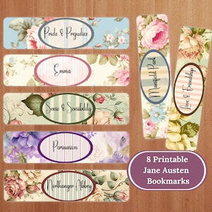 Jane Austen Bookmarks -  Emma bookmark, Persuasion bookmark, Emma Jane Austen, Jane Austen books, Jane Austen Society, Jane Austen bookmark