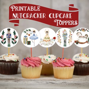 Printable Nutcracker Cupcake Toppers, Nutcracker printable, Nutcracker Christmas, Nutcracker Cupcakes,Nutcracker Ballet, Cupcake Decorations