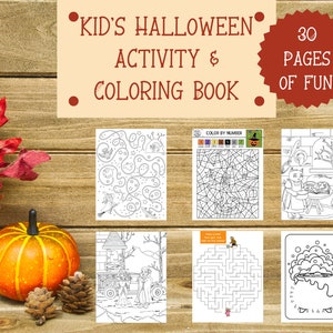 Kid's Halloween Activity and Coloring Book, Activity Book, Coloring Book, Printable Activity, Halloween games, Halloween activities
