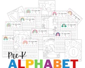 Pre-K Alphabet Practice & Coloring Sheets