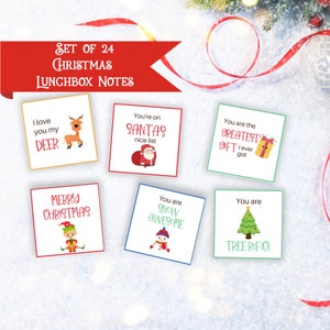 Christmas Lunch Notes - Add some festive fun to your child's lunchbox during this holiday season. Contains 24 notes.