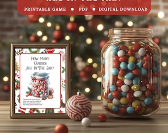 How Many Candies In The Jar?: Christmas Edition -  Christmas Party Game, Christmas Candy Game,How Many Candies, Candy Guessing Game,