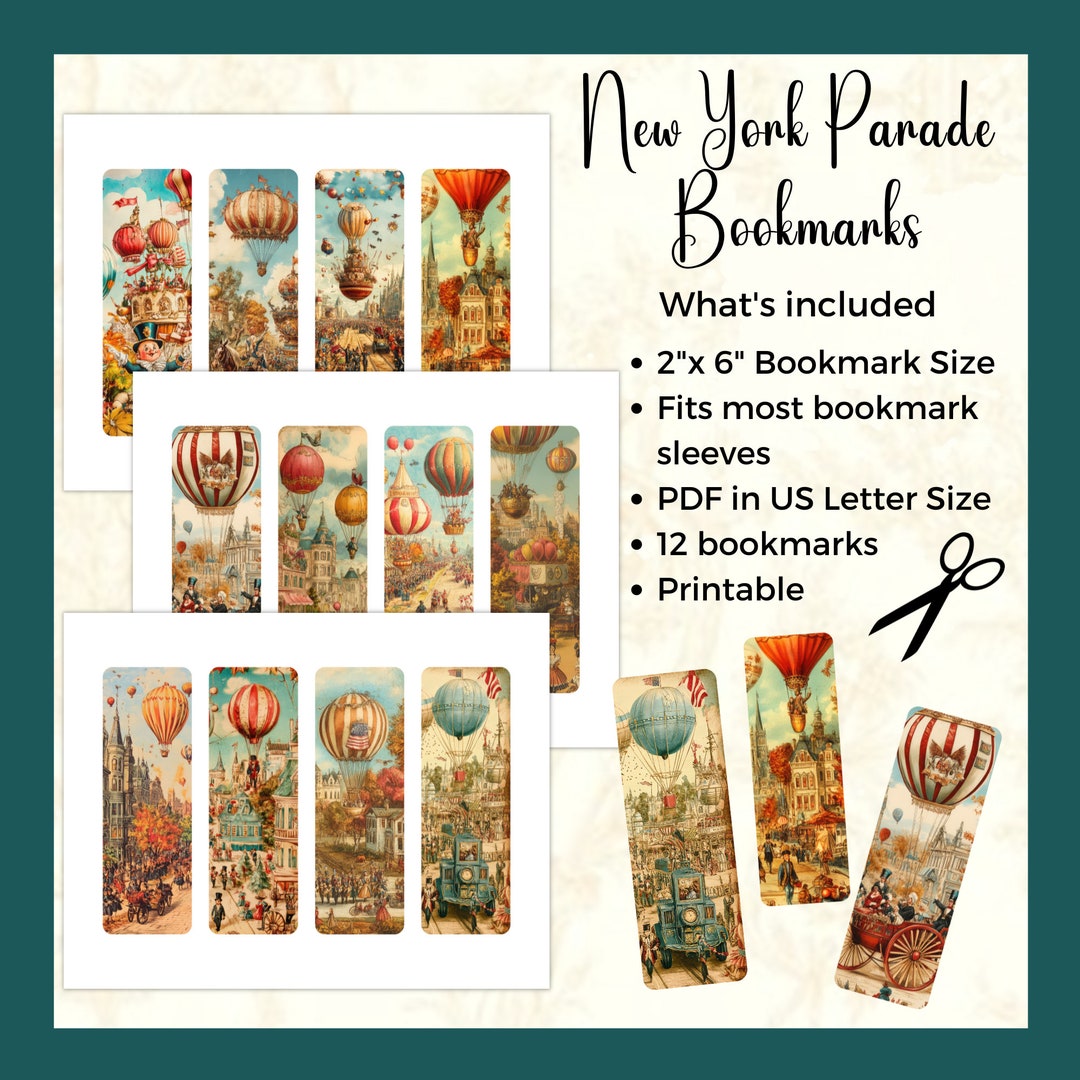 New York Parade Bookmarks - Cute Bookmarks, Unique Bookmarks, Printable ...