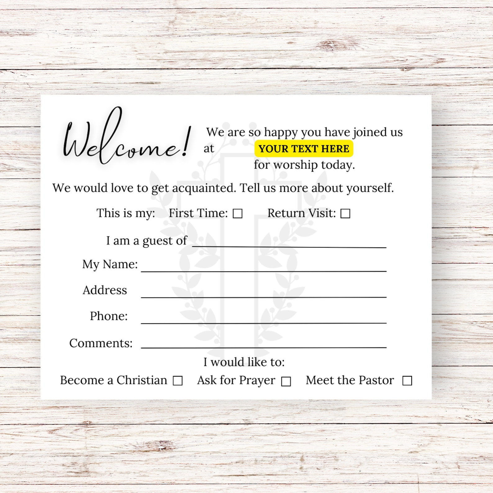 Editable Church Visitor Cards Church Visitor Cards, Church Card Editable Church Visitor Cards Church Visitor Cards, Church Card