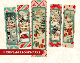Old Fashioned Christmas Bookmarks - Christmas bookmark, Holiday bookmarks, Vintage Christmas, Retro Christmas, Cute Bookmarks