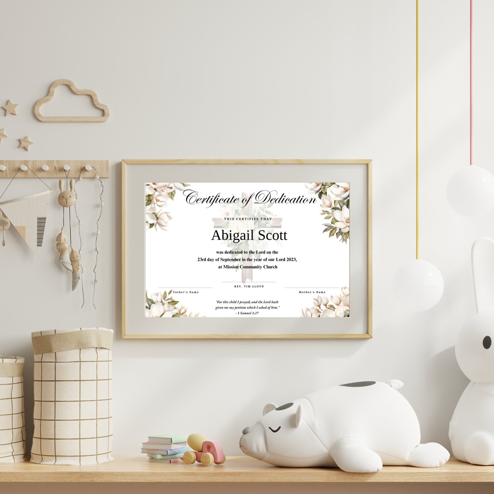 Baby Dedication Certificate Dedication Template, Baptism Certificate, Church Templates, KJV
